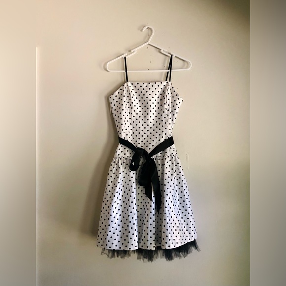 Vintage Jessica McClintock for Gunne Sax Polka Dot Mini Dress - Picture 2 of 9